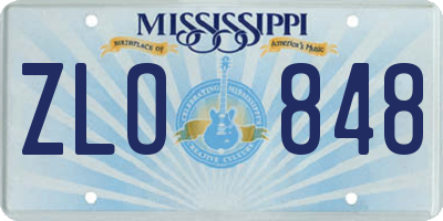 MS license plate ZLO848