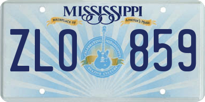 MS license plate ZLO859