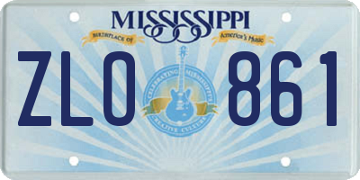 MS license plate ZLO861