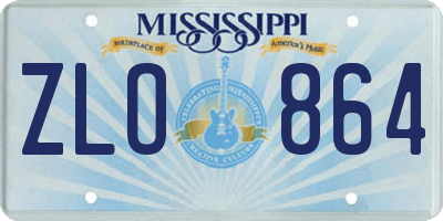 MS license plate ZLO864