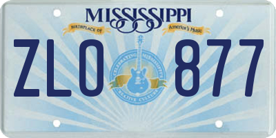 MS license plate ZLO877