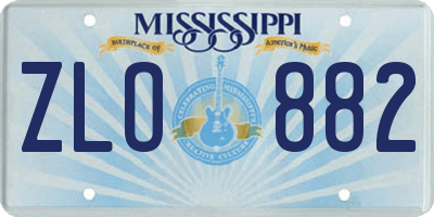 MS license plate ZLO882