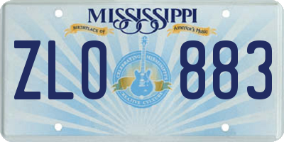MS license plate ZLO883