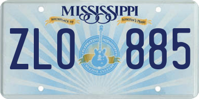 MS license plate ZLO885