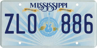MS license plate ZLO886