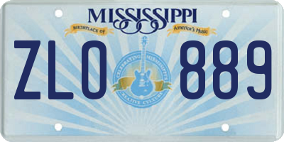 MS license plate ZLO889