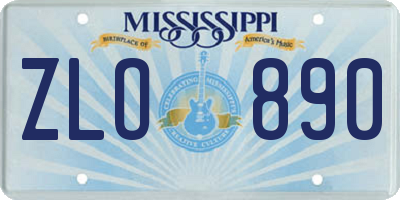 MS license plate ZLO890