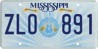 MS license plate ZLO891