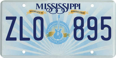 MS license plate ZLO895