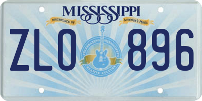 MS license plate ZLO896