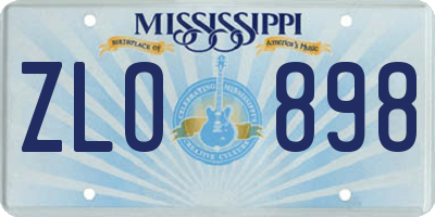 MS license plate ZLO898