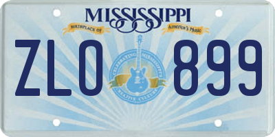 MS license plate ZLO899