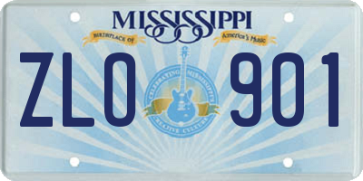 MS license plate ZLO901