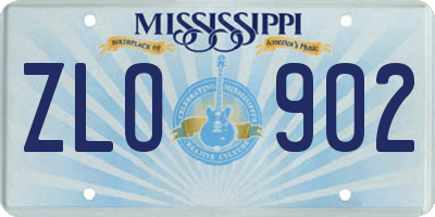 MS license plate ZLO902