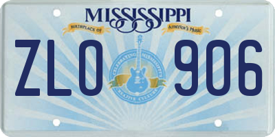 MS license plate ZLO906