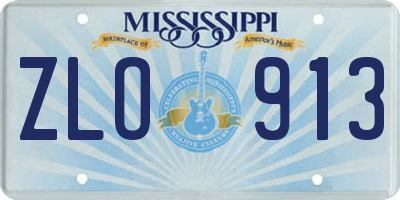 MS license plate ZLO913