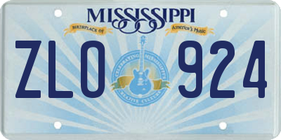 MS license plate ZLO924