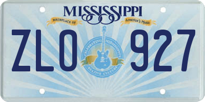 MS license plate ZLO927