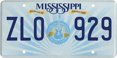 MS license plate ZLO929