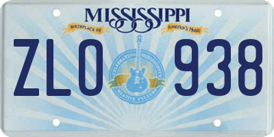 MS license plate ZLO938