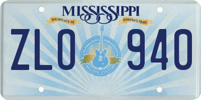 MS license plate ZLO940