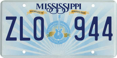 MS license plate ZLO944
