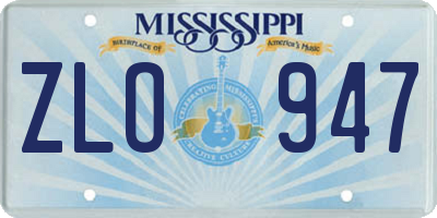 MS license plate ZLO947