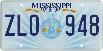MS license plate ZLO948