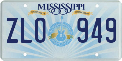 MS license plate ZLO949