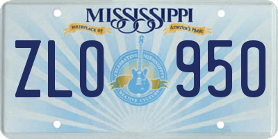 MS license plate ZLO950