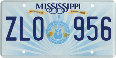 MS license plate ZLO956