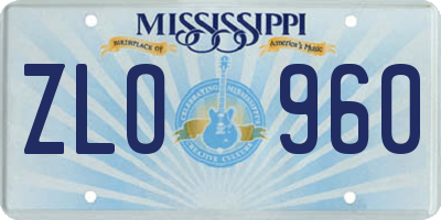 MS license plate ZLO960