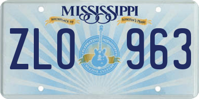 MS license plate ZLO963