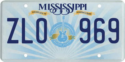 MS license plate ZLO969