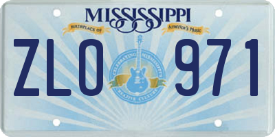 MS license plate ZLO971