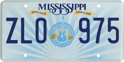 MS license plate ZLO975