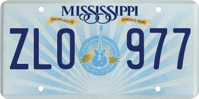 MS license plate ZLO977