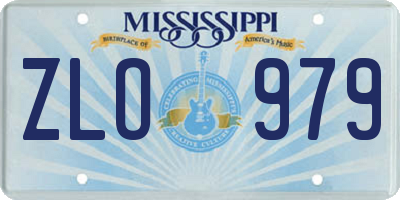 MS license plate ZLO979