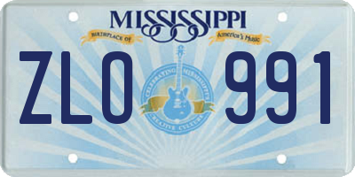 MS license plate ZLO991