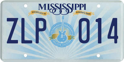 MS license plate ZLP014