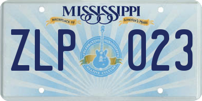 MS license plate ZLP023