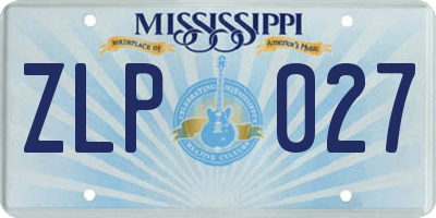 MS license plate ZLP027