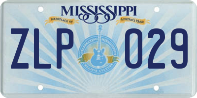 MS license plate ZLP029