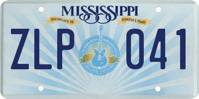 MS license plate ZLP041