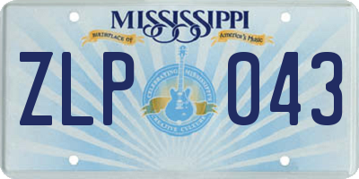 MS license plate ZLP043