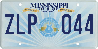 MS license plate ZLP044