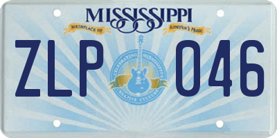 MS license plate ZLP046