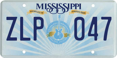 MS license plate ZLP047