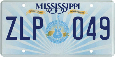 MS license plate ZLP049