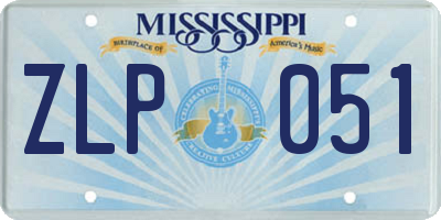 MS license plate ZLP051
